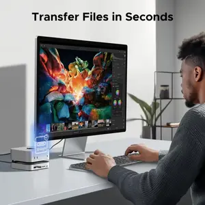 UGREEN Mac mini M4 11-in-1 Docking Station 65487 – 10Gbps USB-C Hub, M.2 NVMe SSD Enclosure, SD/TF Card Reader