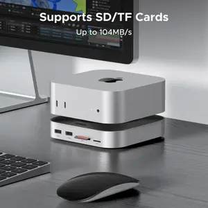 UGREEN Mac mini M4 11-in-1 Docking Station 65487 – 10Gbps USB-C Hub, M.2 NVMe SSD Enclosure, SD/TF Card Reader
