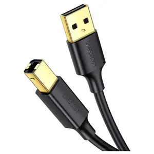 UGREEN US135 20847 USB 2.0 Printer Cable – USB-A to USB-B, 2 Meter, 480Mbps High-Speed Data Transfer, Gold-Plated Connectors, Black