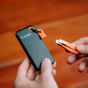 Verbatim Pocket SSD 1TB – USB 3.2 Gen 2 Portable External SSD with Keyring & Cable Attachment, Up to 1000MB/s
