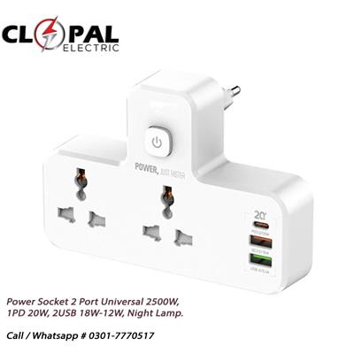 Clopal Power Socket 2 Port Universal 2500W