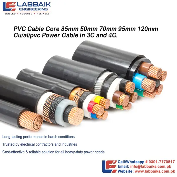PVC Cable 35mm 50mm 70mm 95mm Al/Cu/pvc Cable  