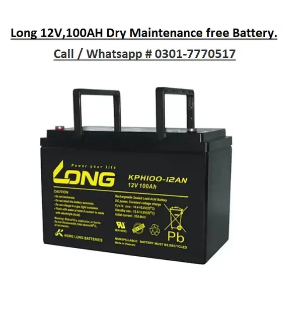 12V 100AH Dry Battery Long brand