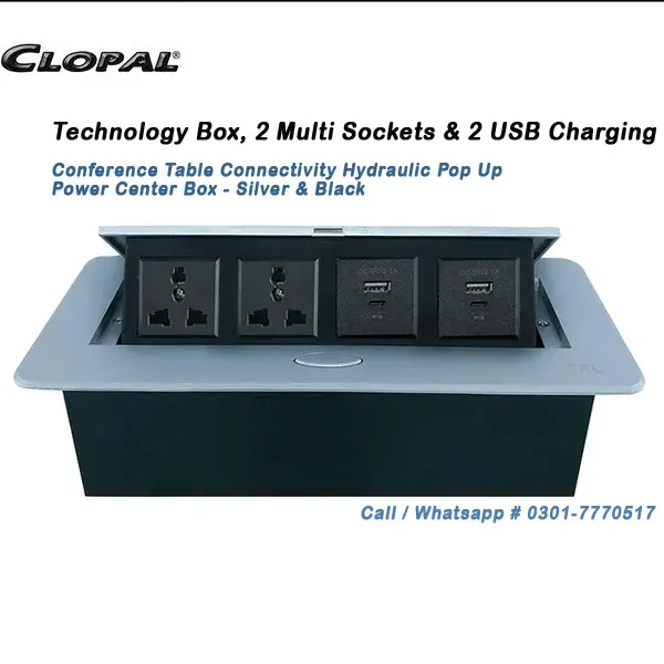 Flip Up Table Socket 2-Multi Socket and 2-USB Charging