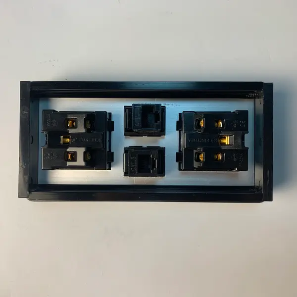 Pop Up Table Socket with two Multi socket 1-Data internet and 1-Telephone Black & Silver Color