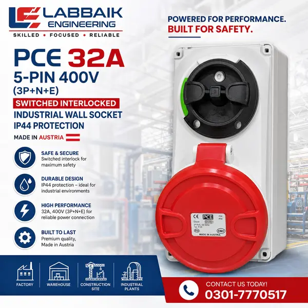 PCE 32A 5pin Safety Interlock Socket 