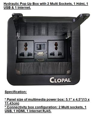 Table Socket Technology Tabletop Brush Flip Connectivity Box 