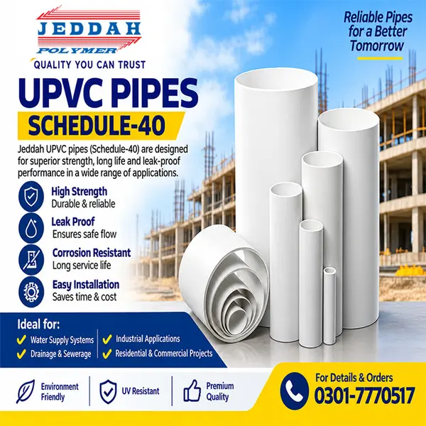 UPVC Pipe Jeddah Polymer Schedule 40 