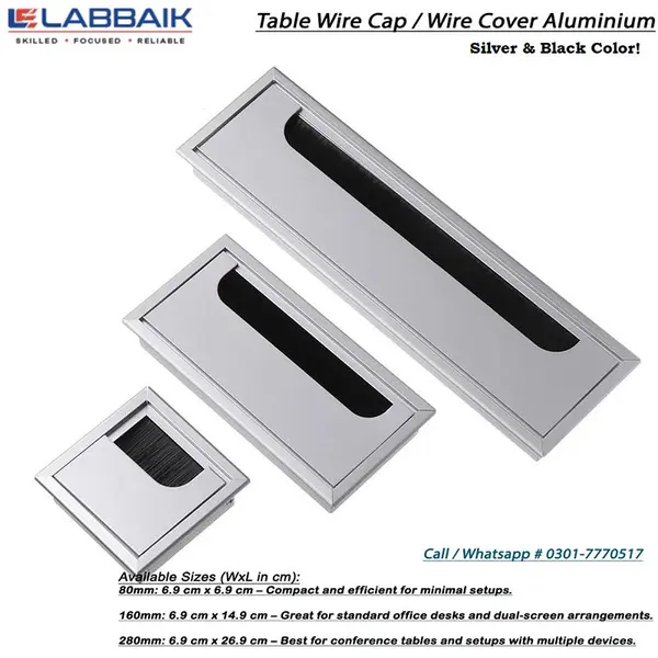 Table Wire Cover aluminum silver and Black Color 