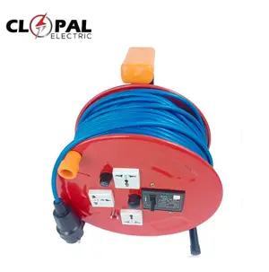 Heavy Duty 50 Mtrs 2 Core Extension Reel with Trolly with 20A Earth Leakage Breaker - 3500 Watt
