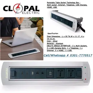 Rotatable Table Socket Technology Box Table Top