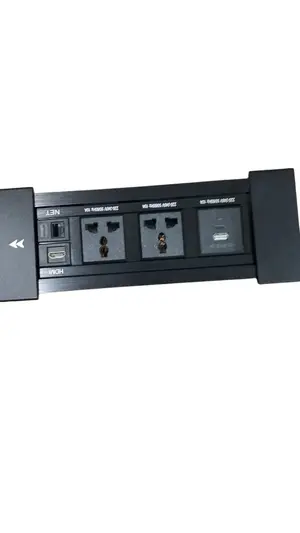 Table Socket Technology Box Slider Black/Silver with Universal, Internet , HDMI, and USB+Type-C 