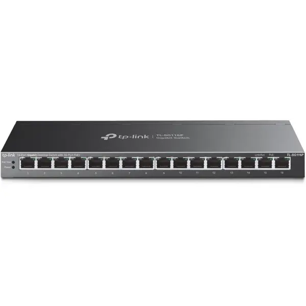 TP-Link TL-SG116P 16-Port Gigabit Desktop Switch with 16-Port PoE+
