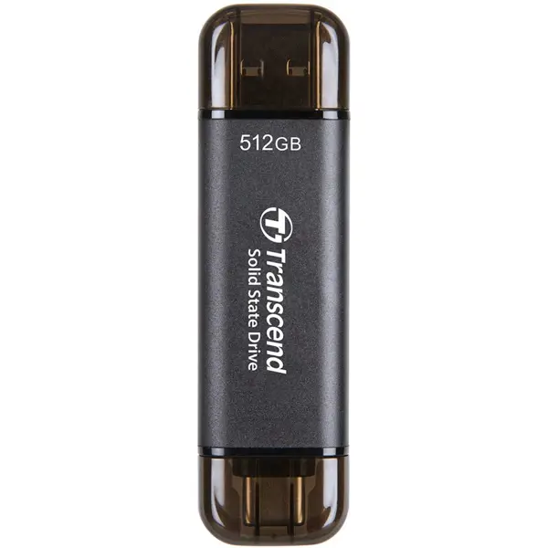 Transcend ESD310C 512GB Dual USB 10GBPS Portable SSD USB Type-A, USB Type-C | TS512GESD310C - up to 1050 MB/s