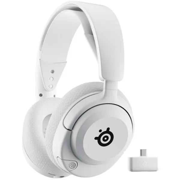SteelSeries Arctis Nova 5 Multi-System Wireless Gaming Headset, Neodymium Magnetic Drivers, 100 Plus Audio Presets, 60HR Battery, 2.4GHz or Bluetooth 5.3, Gen2.X Mic, White, 61671