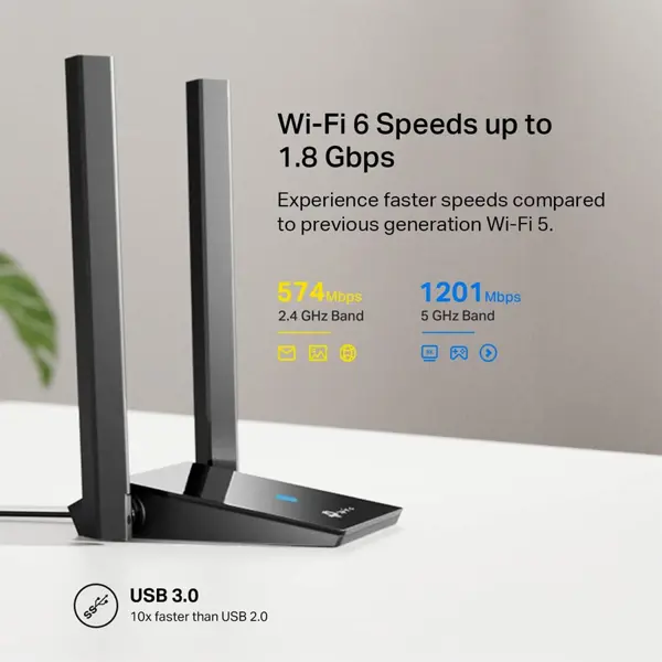 TP-Link Archer TX20U Plus AX1800 Dual Antennas High Gain Wireless USB Adapter