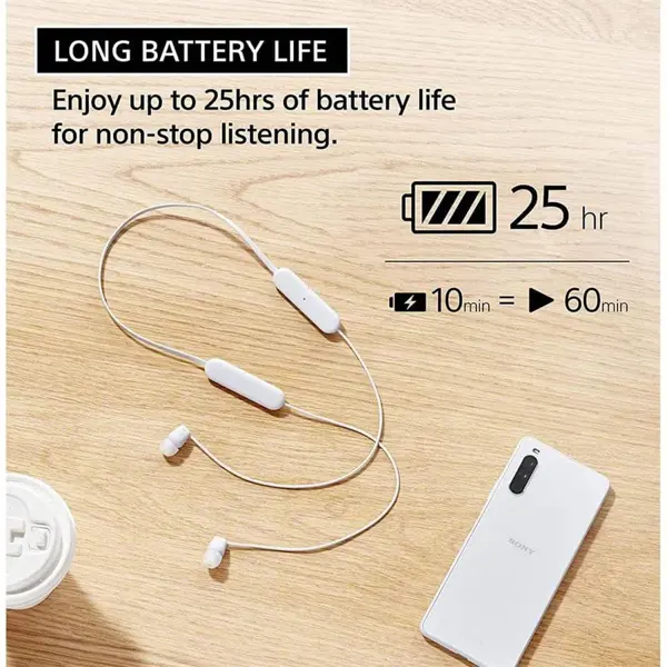 Sony WI-C100 Wireless In-Ear Bluetooth Headphones with Built-in Microphone | Taupe