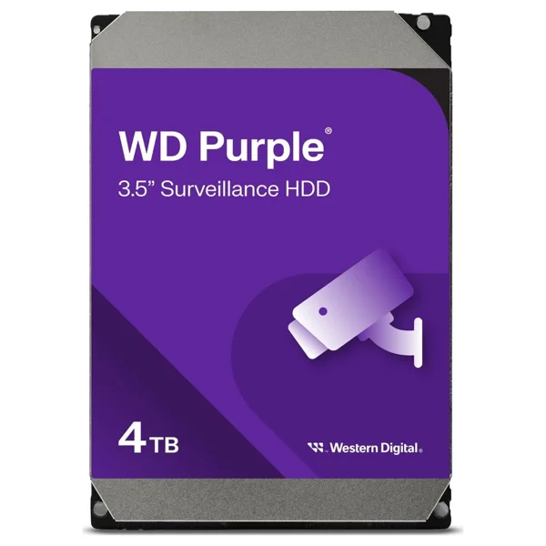 Western Digital WD Purple Surveillance Internal Hard Drive, 4TB Sata 6Gb/s 64MB Cache 3.5", WD40PURZ