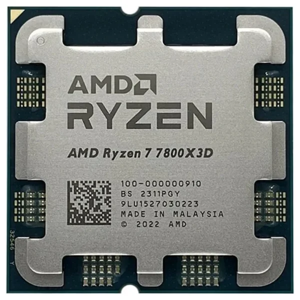 AMD Ryzen 7 7800X3D Desktop Processor, AM5, 8-Core 16-Thread, Up To 5GHz Boost, 120W, Tray