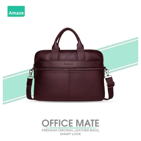 Amaze Executive Original Leather Bag A925, Fits Up To 15.6", Brown