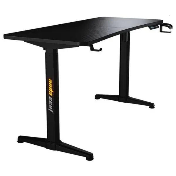 AndaSeat Terminator Adjustable Gaming Desk, RGB Gaming Atmosphere Lights, 71-117cm Height, 160x60cm, 100kg Max, AD-D-DD1-1600L-01-B