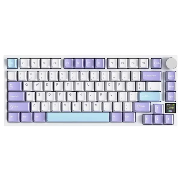 Attack Shark X820 Ultra Wireless Mechanical Keyboard, 75% Hot Swappable, BT 2.4G Wired, RGB, PBT Keycaps, Starlight White