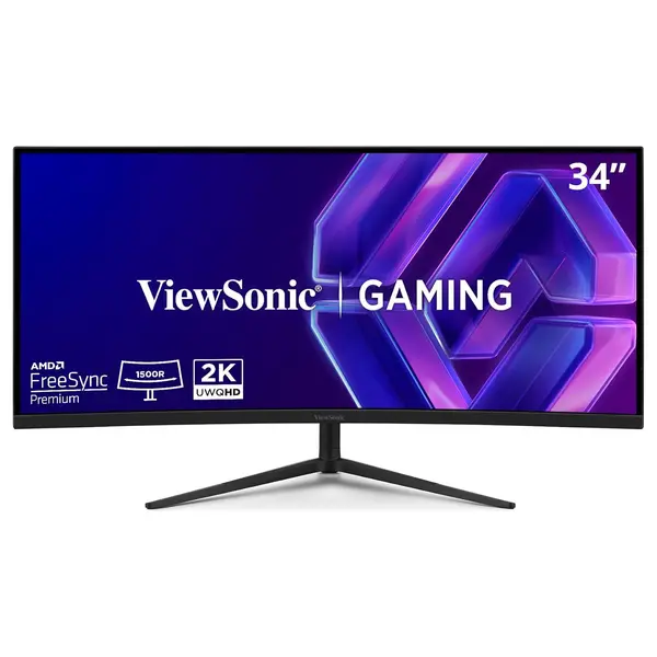 ViewSonic VX3418C-2K Curved Gaming Monitor, 34" UWQHD, 180Hz, 1ms MPRT, FreeSync Premium