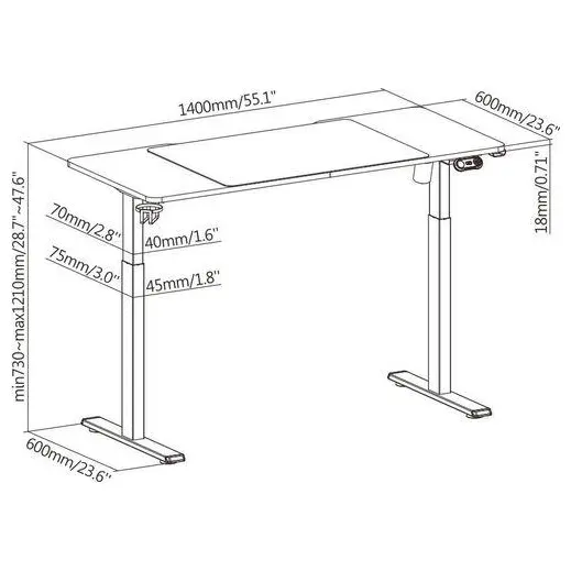 MXG MGD-01R RGB Electric Sit-Stand Gaming Desk Black | Free Shipping
