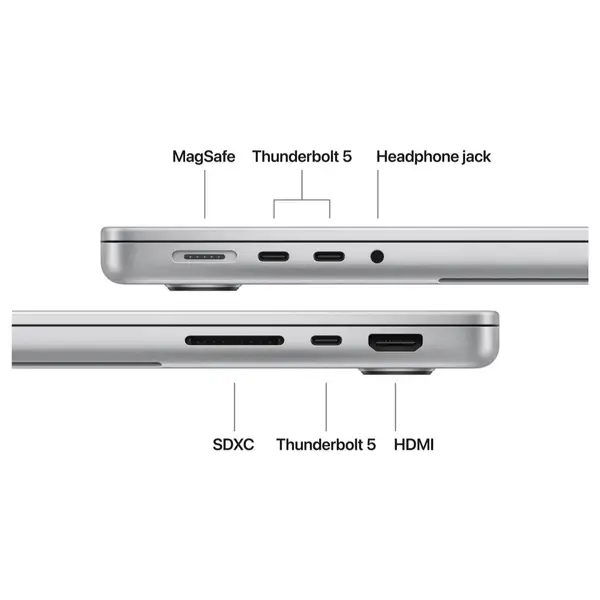 Apple MacBook Pro, Apple M5 Pro 15-Core, 24GB Unified RAM 1TB SSD, 14" Liquid Retina XDR, Touch ID, Silver MGDN4