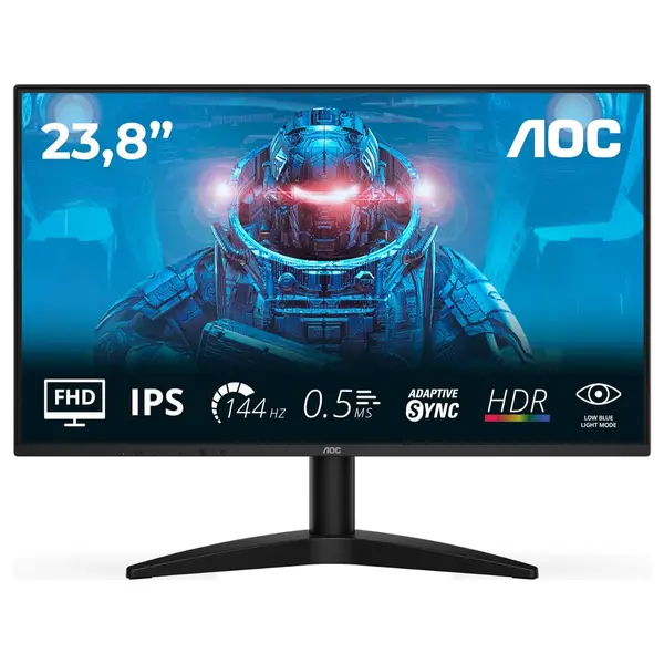 AOC 24B36X 24 Inch FHD Gaming Monitor 144Hz IPS 0.5ms MPRT Adaptive Sync HDR10 Black