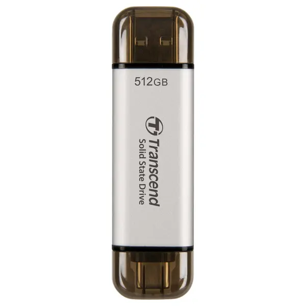 Transcend ESD310 512GB Dual USB Type-A and USB Type-C External SSD Up To 1050MB/s Black TS512GESD310S