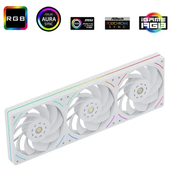 Thermalright TL-UB36RW 360mm Single-Frame PC Cooling Reverse Case Fans, PWM 2150RPM, ARGB Lighting, High Airflow, White