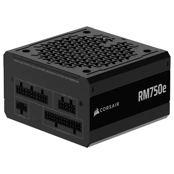 Corsair RMe Series RM750e Fully Modular ATX Power Supply, 750W, Low Noise, 120mm Fan, 80 Plus Gold