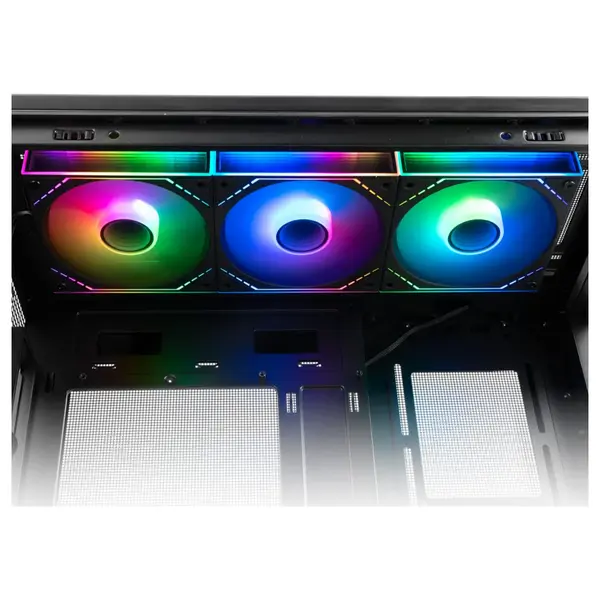 Thermalright TL-M12QR-S X3 Reverse CPU Fan Building Blocks 120mm Case Cooler, 1500RPM 4 Pin PWM ARGB 3 Pin 5V Black