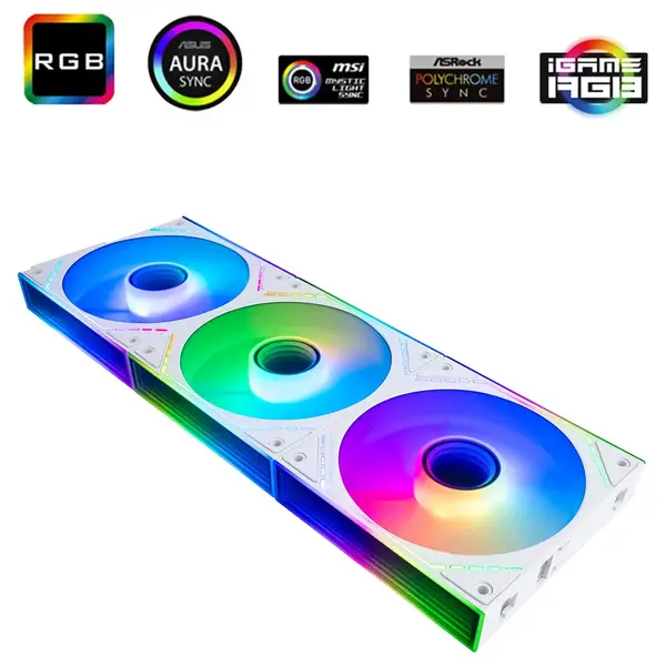 Thermalright TL-M12QRW-S X3 Reverse CPU Fan Building Blocks 120mm Case Cooler, PWM, ARGB, White