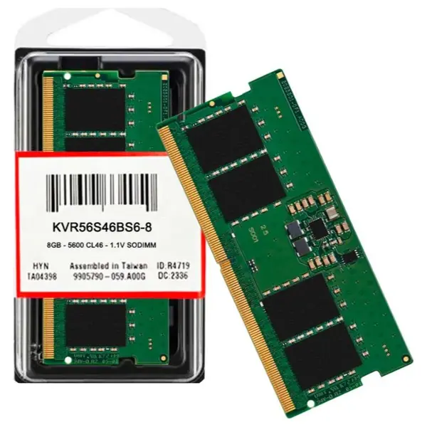 Kingston ValueRAM DDR5 SODIMM Laptop Memory 8GB 5600MT/s CL46 KVR56S46BS6-8