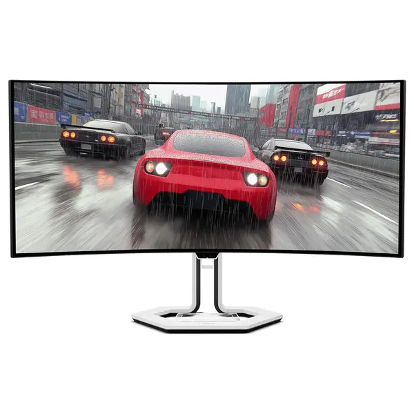 Lenovo Legion Pro 34WD-10 Curved Gaming Monitor, 34" WQHD OLED 240Hz, 3440x1440, 0.03ms MPRT, AMD FreeSync Premium Pro, HDR TB400, KVM, USB-C, HDMI 2.1, DP 1.4, Raven Black