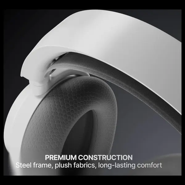 SteelSeries Arctis Nova 7P Wireless Gen 2 Gaming Headset, Real-Time App Control, 50+Hr Battery, Neodymium Magnetic Drivers, 2.4GHz and Bluetooth, USB-C Dongle, White 61745