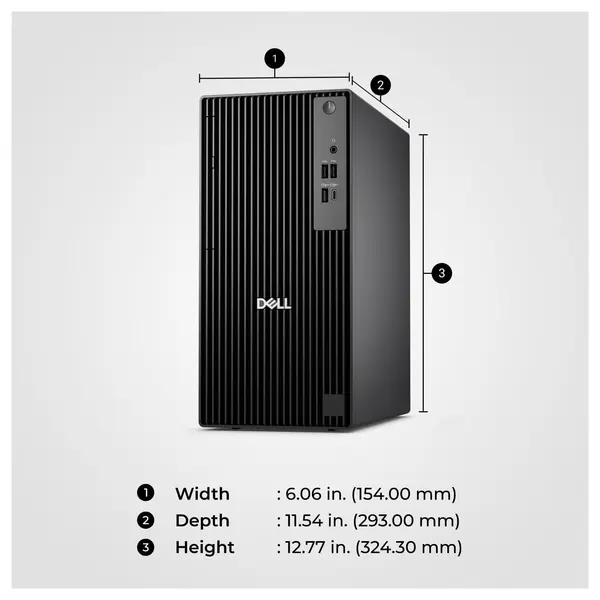 Dell Pro Tower QCT1250 Desktop, Intel Core i5-14500 Up to 5.0GHz, 8GB DDR5 RAM 4800MT/s, 512GB PCIe NVMe SSD, Integrated Intel Graphics (Official Warranty)