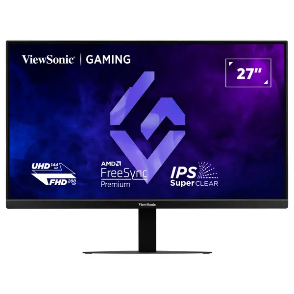 ViewSonic XG2730D-4K 27" Dual Mode Esports Gaming Monitor, UHD 3840x2160 144Hz or FHD 288Hz, IPS, HDR10, 0.5ms MPRT, FreeSync Premium and G-Sync Compatible