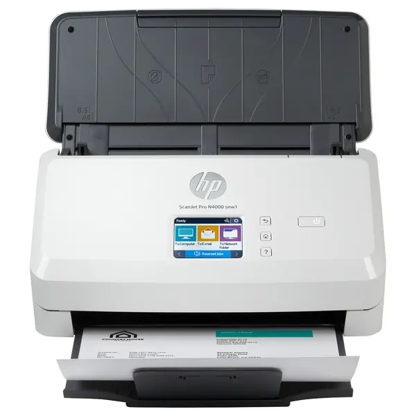 HP ScanJet Pro N4000 SNW1 Sheetfed Scanner, 40ppm and 80IPM, 50-Sheet ADF, 2.8 Inch Color Touchscreen, 600 x 600dpi, USB 3.0 and Ethernet and WiFi and WiFi Direct