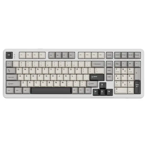 ATTACK SHARK X98 Full-Size Wireless Mechanical Keyboard, 102 Keys Tri-Mode Bluetooth 5.0 2.4G USB-C, Upgraded Gasket-Mount, Hot-Swappable 3/5 Pin, 4000mAh, South-Facing RGB, Starlight White