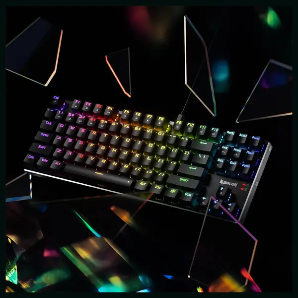 Redragon DHARMA TKL K660 RGB Wired Gaming Keyboard, 80% 87 Keys Mechanical Keyboard, Aluminum Base, Hot-Swap Socket, Noise Absorbing Foams, Quiet Linear Red Switch