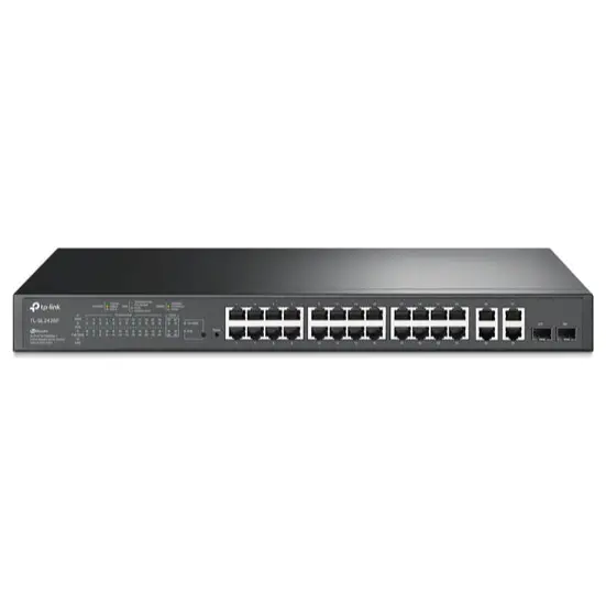 TP-Link TL-SL2428P JetStream 24-Port Gigabit Smart Switch, 24 PoE Ports 250W, 802.1Q VLAN, L2/L3/L4 QoS, WEB and CLI Managed Modes