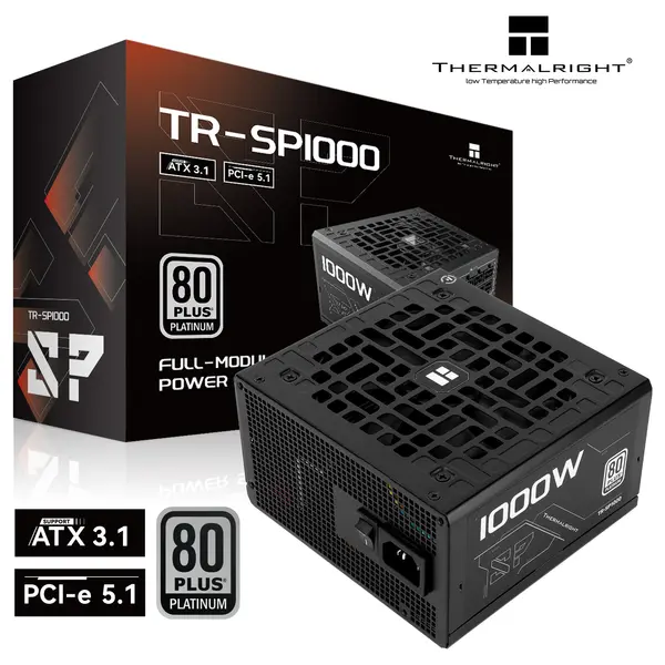 Thermalright TR-SP1000 1000W 80 PLUS Platinum Fully Modular Power Supply, Intel ATX 3.1 Certified, PCIe 5.1