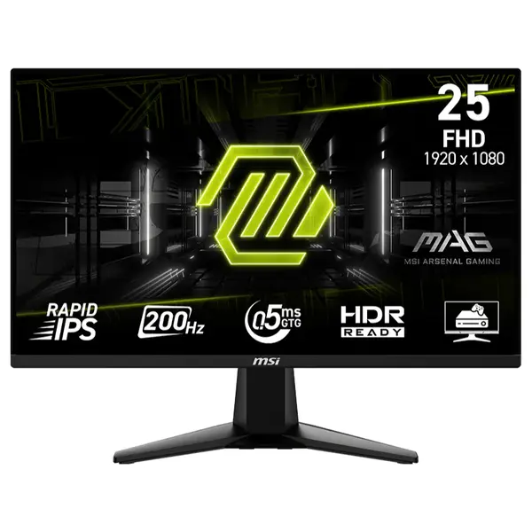 MSI MAG 255F E20 Gaming Monitor, 24.5" FHD 200Hz, Rapid IPS 0.5ms GtG, HDR Ready, AMD FreeSync Premium