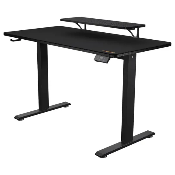 Cougar E-Star 120 Adjustable Height Electric Gaming Desk, 2 Memory Presets, Independent Monitor Stand, Full Desk Mousepad, 1200x600x15mm, Black