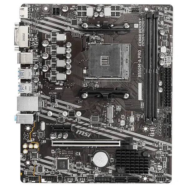 MSI B550M-A PRO MicroATX Motherboard, AMD AM4, Supports AMD Ryzen 5000 And 3000 Series And AMD Ryzen 4000 G-Series, DDR4 Up to 4600(OC)MHz, PCIe 4.0 Lightning Gen4 x4 M.2