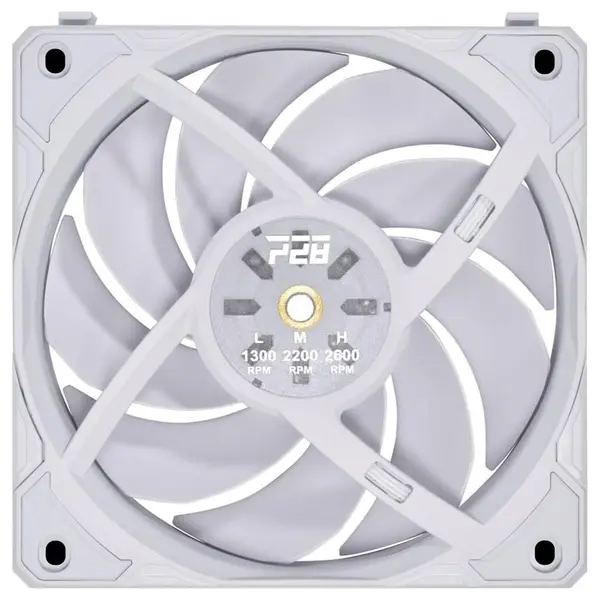 Lian Li Uni Fan P28 120mm PWM, Noise-Optimized Fan, Silent Normal and Performance Modes, Daisy-Chainable Design, Liquid Crystal Polymer Fan Blades, White, UF-P28120-1W