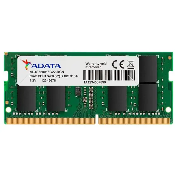 ADATA Premier 32GB (1x32GB) 3200MHz C22 SO-DIMM DDR4 Laptop Memory, AD4S320032G22-SGN